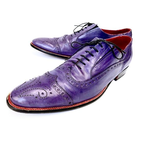 Paolo Iantorno Purple Wingtip Shoes 